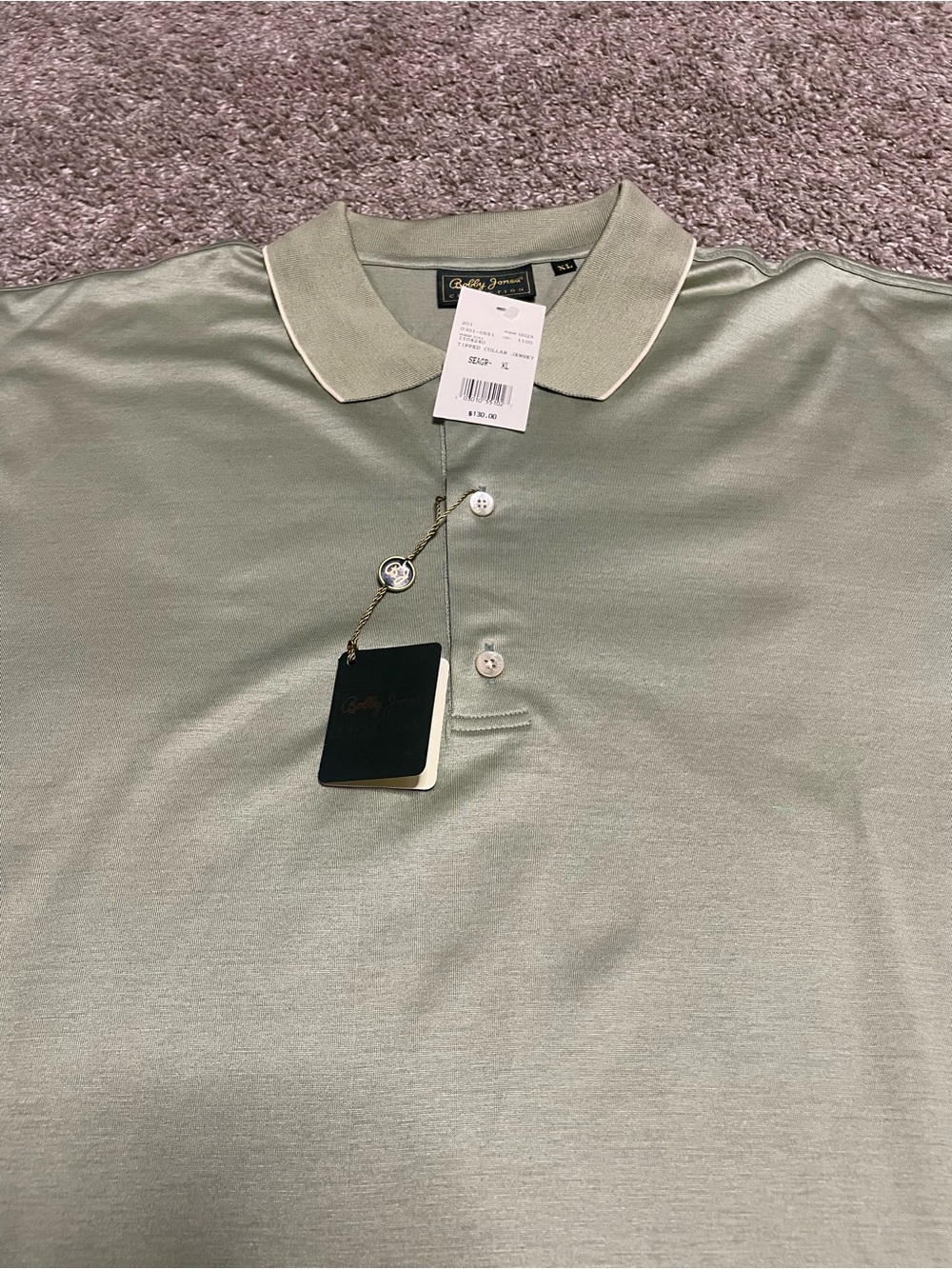 NEW Bobby Jones Tipped Collar Polo Men’s XL - Picture 2 of 4